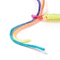 Rainbow Color Polyester Braided Adjustable Bracelet Making for Women