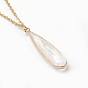304 Stainless Steel Pendant Necklaces, with Natural Crystal Pendant, Cardboard Boxes, Drop