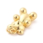 Rack Plating Brass Pendants, with Jump Ring, Long-Lasting Plated, Bear