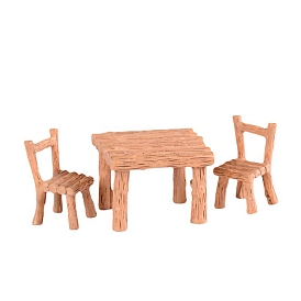 Table et chaises en résine, mini-meubles, décorations de jardin de maison de poupée