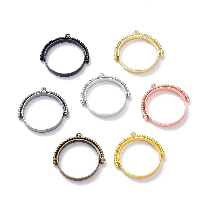 Alloy Open Back Bezel Pendants, Rotating Pendants, for DIY UV Resin, Epoxy Resin, Pressed Flower Jewelry, Ring