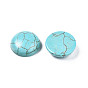Craft Findings Dyed Synthetic Turquoise Gemstone Flat Back Dome Cabochons, Half Round