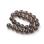 Perlas de cuarzo ahumado naturales hebras, rondo