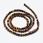 Natural Tiger Eye Bead Strands, Faceted, Round