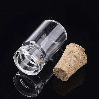 Botellas de vidrio frasco de vidrio grano contenedores, con tapón de corcho, deseando botella