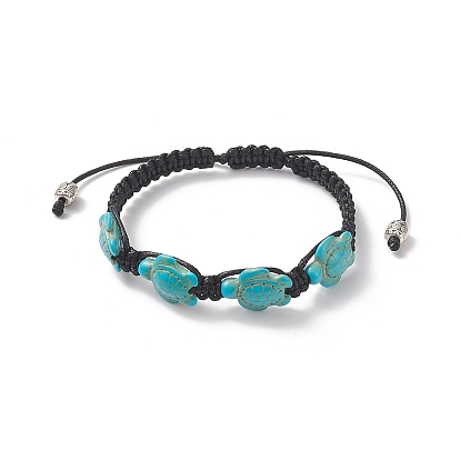 Synthetic Turquoise(Dyed) Tortoise Braided Bead Bracelet for Women