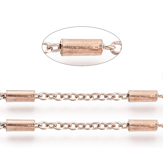 Revestimiento iónico (ip) 304 cadenas portacables de acero inoxidable, con perlas de tubo, soldada, con carrete, Plano Oval
