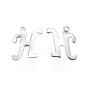 304 Stainless Steel Letter Charms, Letter.H