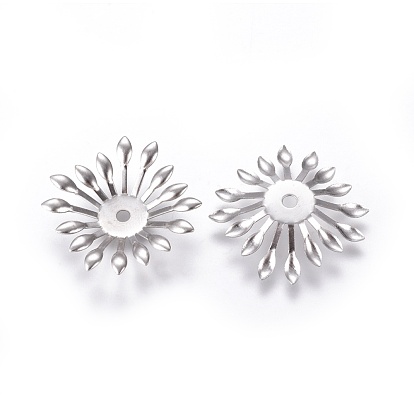 Multi-Petal 316 Surgical Stainless Steel Bead Caps, Flower