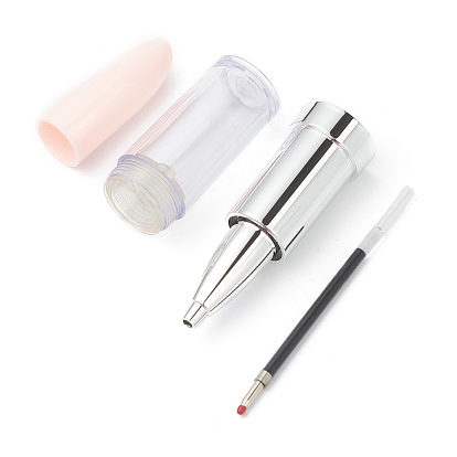 Lipstick Shape Empty Tube Black Ink Ballpoint Pens, for DIY Glitter Epoxy Resin Crystal Ballpoint Pen Herbarium Pen Making