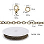 Kit de fabricación de joyas de cadena de cable de latón diy 3m, con anillos abiertos de hierro 30pcs con cierres de pinza de langosta de aleación de zinc 10pcs
