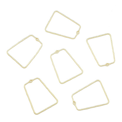 Alloy Open Back Bezel Pendants, For DIY UV Resin, Epoxy Resin, Pressed Flower Jewelry, Cadmium Free & Lead Free, Trapezoid