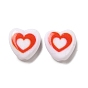 Perles en émail acrylique opaque, cœur