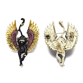 Animal with Wings Enamel Pin, Light Gold Plated Alloy Badge for Backpack Clothes, Nickel Free & Lead Free