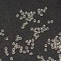Perles de graine rond en verre transparent, Grade a, Argenté