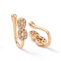 Clear Cubic Zirconia Infinity Cuff Earrings, Brass Non-piercing Jewelry for Women