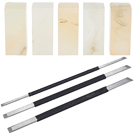 Gorgecraft 1 Set Iron Carving Knife Set, for DIY Work Cutting, Craft, Scrapbooking Tools, and 5Pcs Qingtian Stone Stamp Stones for Seal Graver Stone, Unfinished Stamp