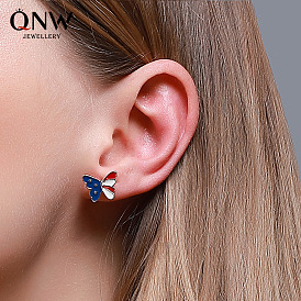 American Flag Earrings with Colorful Stars and Insects - Sweet and Stylish Ear Studs