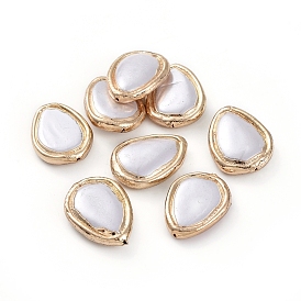 Perles de nacre galvanisées, avec les accessoires en laiton, larme