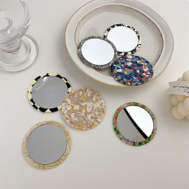 Fashionable Vintage Acetic Acid Geometric Mirror for Daily Makeup