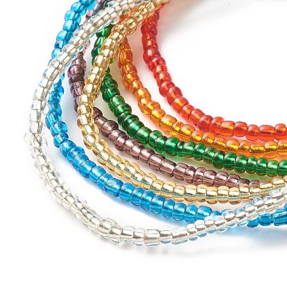Ensemble de bracelets de cheville en perles de verre bling, bracelets de cheville empilables en perles fines délicates pour femmes
