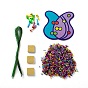 Creative DIY Flower Pattern Seed Bead Art Kits, with Paper Frame, Pushpin, Iron Wire, Educational Craft Painting Sticky Toys for Kids