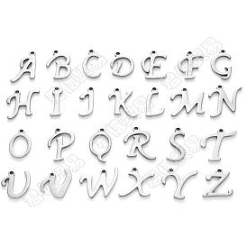 Unicraftale 304 Stainless Steel Charms, Laser Cut, Alphabet