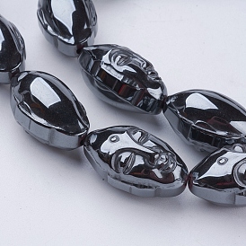 Non-magnetic Synthetic Hematite Beads Strands, Arhat Head