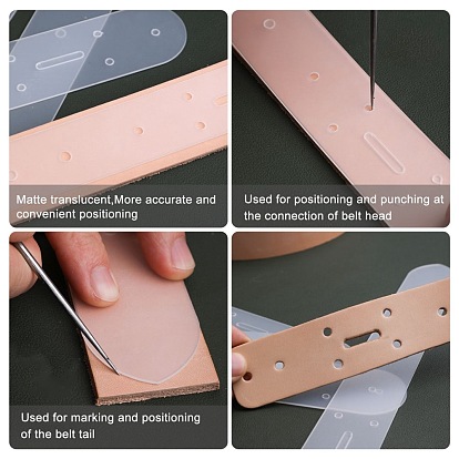 PVC Plastic Strap Belt End Templates, Belt Holes Templates, Hollow Punch Cutter Tool, for DIY Handmade Leather Craft