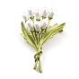 Bouquet Alloy Brooch with Resin Pearl, Exquisite Lapel Pin for Girl Women