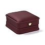 PU Leather Jewelry Box, with Resin Crown, for Pendant Packaging Box, Square