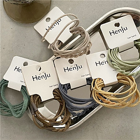Chic Minimalist Twisted Elastic Hair Ties Set for Daily Use - Double Strand Spiral Design