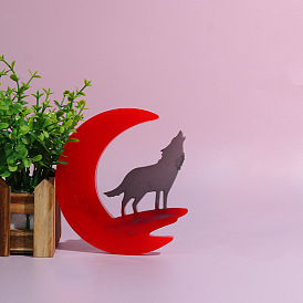 DIY Wolf & Moon Display Decoration Silicone Molds, Resin Casting Mold, for DIY UV Resin, Epoxy Resin Craft