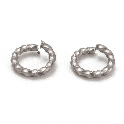 304 Stainless Steel Twisted Jump Rings, Open Jump Rings