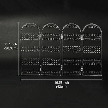 4 акриловые подставки для сережек со складным экраном, Органайзер для ювелирных изделий, стеллаж для хранения сережек