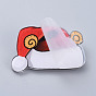 Acrylic Safety Brooches, with Iron Pin, For Christmas, Christmas Hat