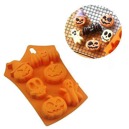 Halloween Theme, Food Grade Silicone Molds, Fondant Molds, For DIY Cake Decoration, Chocolate, Candy, UV Resin & Epoxy Resin Jewelry Making, Mixed Shapes