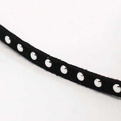 Серебристый алюминий обитый шнурок из искусственной замши, искусственная замшевая кружева, 5x2 мм, около 20 ярдов / рулон