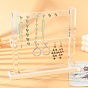 Organic Glass Earring Stands Displays, Two-Tier Earring Display Stand, for Hanging Earrings, 230x40x205mm