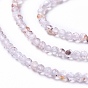 Natural Quartz Crystal Beads Strands, Faceted, Round