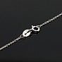 925 Sterling Silver Necklaces, Cable chains, with Spring Ring Clasps, Thin Chain