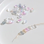 Transparent Frosted Czech Glass Beads, Top Drilled, Petal