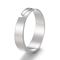 Adjustable 201 Stainless Steel Plain Band Rings