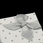 Polka Dot Cardboard Ring Boxes, with Sponge and Ribbon Bowknot, Square, 50x50x36mm