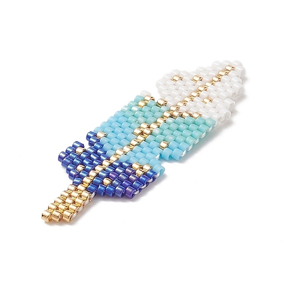 3Pcs 3 Color Handmade MIYUKI Japanese Seed Beads, Loom Pattern, Feather