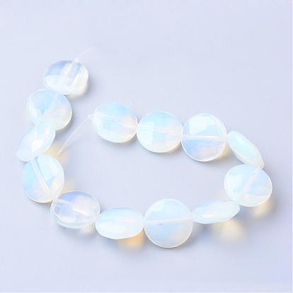 Opalite Bead Strands, Faceted, Flat Round