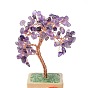 Heart Money Tree Natural Gemstone Bonsai Display Decorations, for Home Office Decor Good Luck