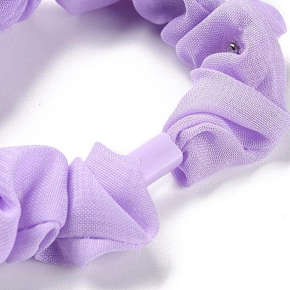 Cloth Elastic Hair Ties, with Platic Bead, Hair Accessories for Girls or Women