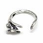 Adjustable Alloy Cuff Finger Rings, Mouse, Size 6