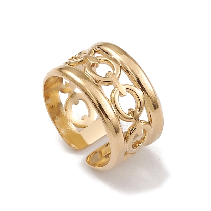 304 из нержавеющей стали манжеты кольца, кольцо с широкой полосой для женщин с полым элементом цепи